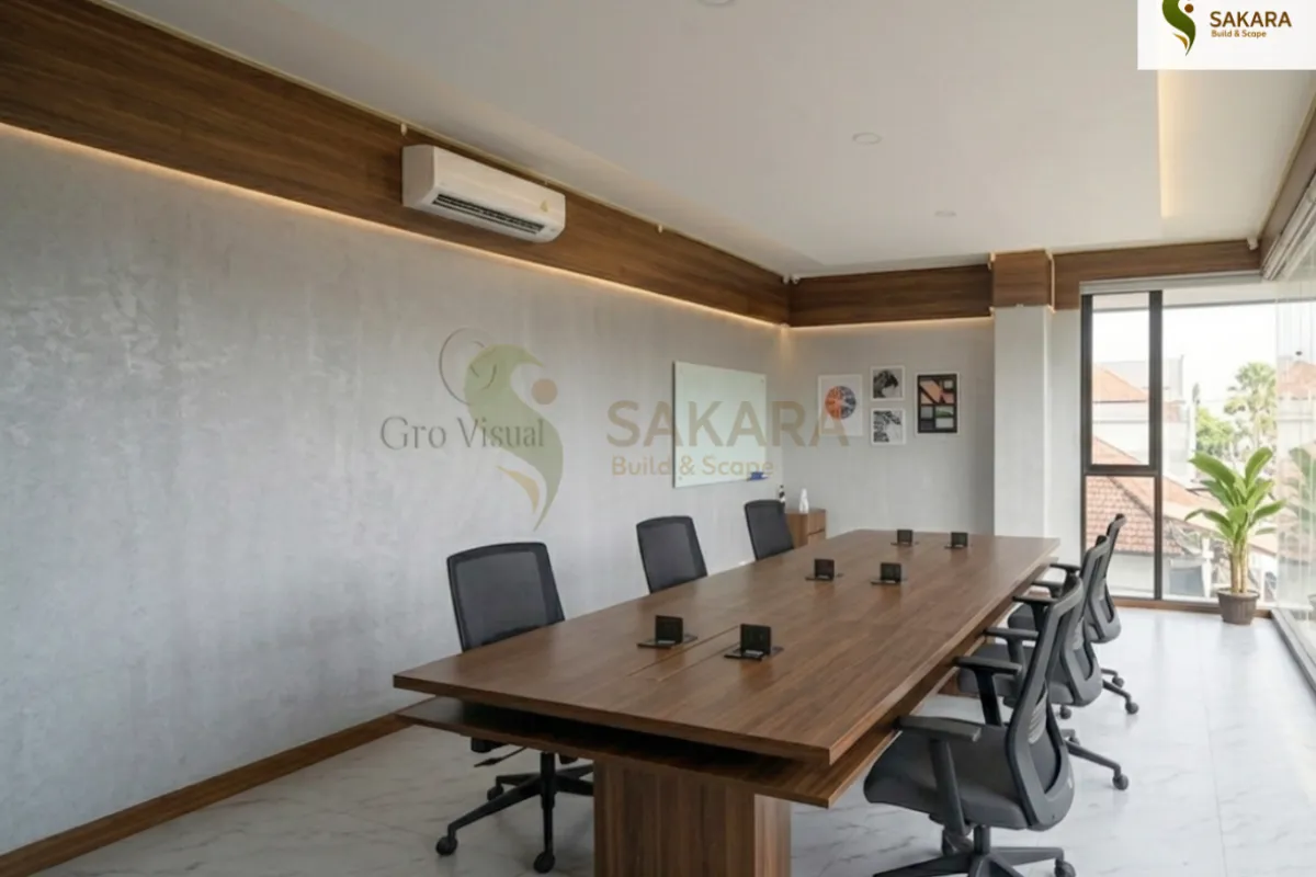 Projek Desain Interior Kantor Minimalis: Transformasi Ruang Rapat beridentitas — Interior di sleman, Yogyakarta oleh Sakara Build & Scape